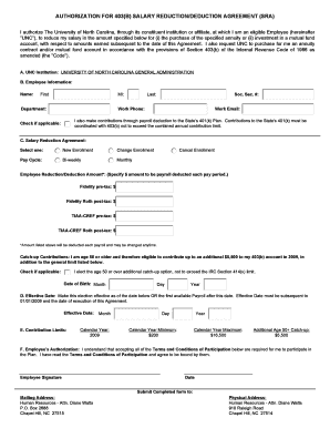 403(b) Salary Reduction Agreement