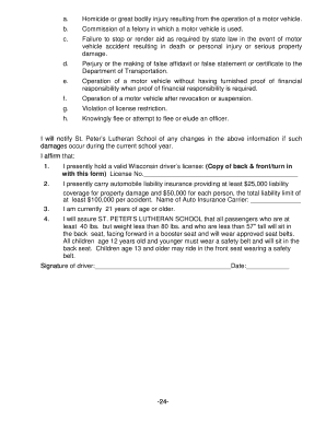 Wisconsin Driver Liability Form