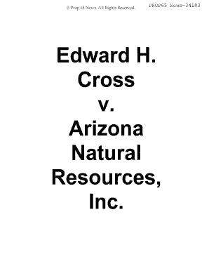 Arizona Natural Resources, - Prop 65 News Documents