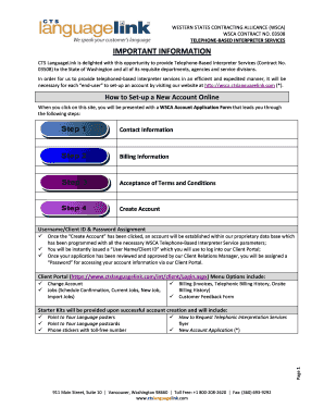 WSCA Telephone-Based Interpreter Services Application