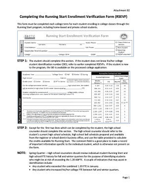 Completing the Running Start Enrollment Verification Form - k12 wa