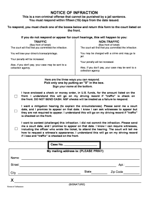 Notice of Infraction