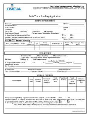 Fast-Track Bonding Application