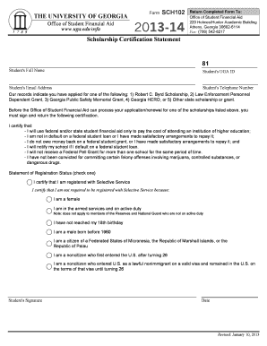 Georgia Scholarship Certification Statement