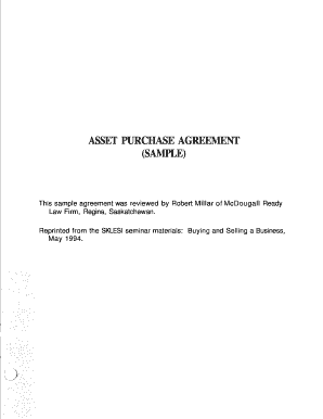saskatchewan law society asset purchase agreement form