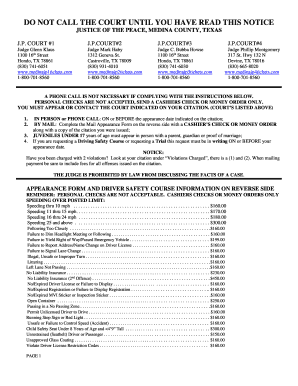 Texas Traffic Citation Notice