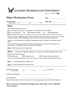 Major Declaration Form