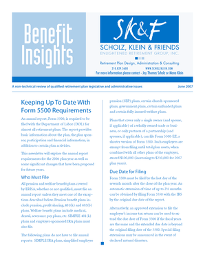 Form 5500 Annual Report Requirements