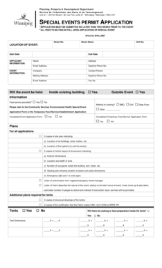 SPECIAL EVENTS PERMIT APPLICATION - Winnipeg - winnipeg