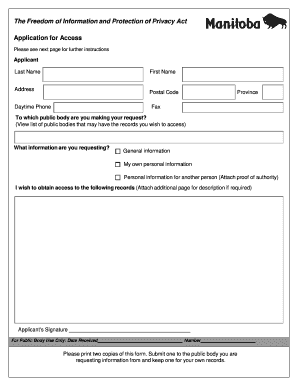 Freedom of Information Access Application
