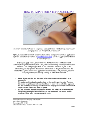 Refinance Loan Application Form