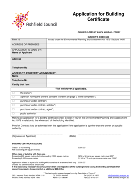 Building Certificate Application Form 16