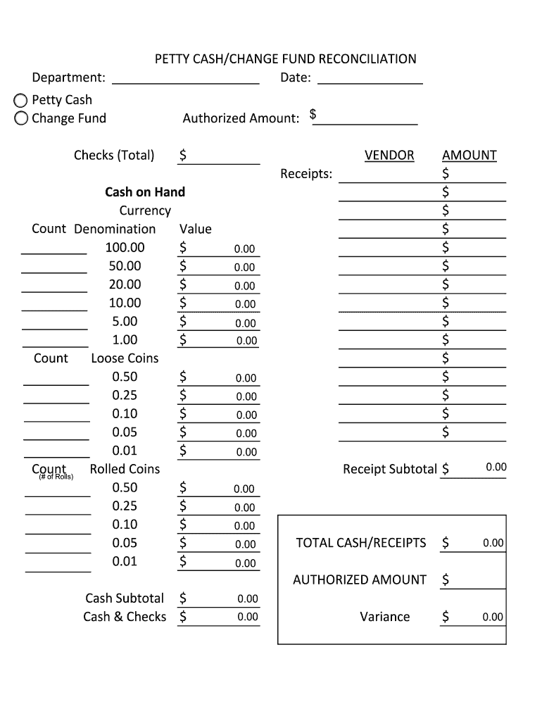 Printable Petty Cash Sheet - Fill Online, Printable, Fillable Within End Of Day Cash Register Report Template