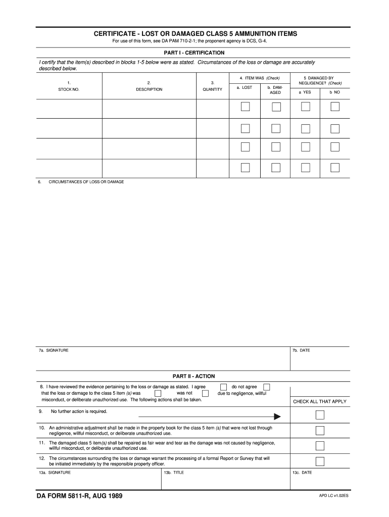 da form 5811 Preview on Page 1.