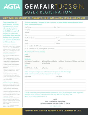 AGTA GemFair Buyer Registration Form