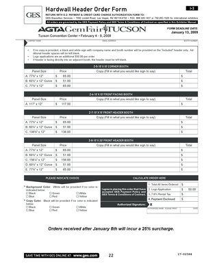 Hardwall Header Order Form I-3