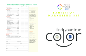 Exhibitor Marketing Kit Order Form