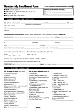ISA Membership Enrollment Form