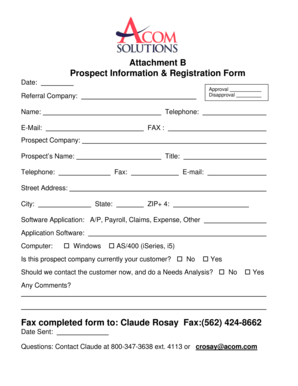 Prospect Information & Registration Form