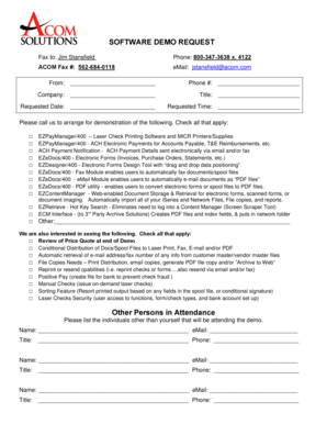 Software Demo Request Form