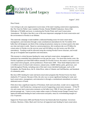 Florida Water and Land Conservation Amendment Endorsement Form