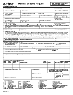 Aetna Medical Benefits Claim Form