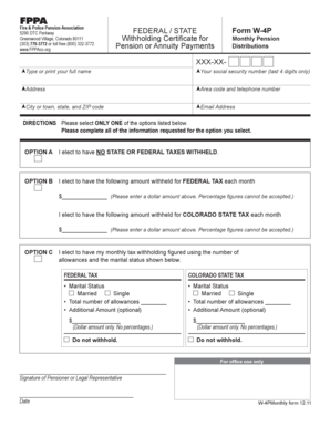 W-4P Withholding Certificate for Pension