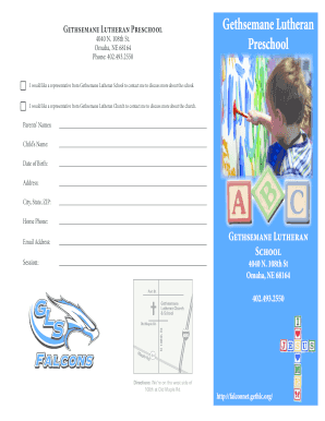Preschool Brochure - Gethsemane - falconnet gethlc
