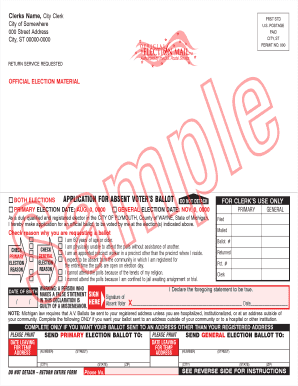 Michigan Absentee Voter Ballot Application