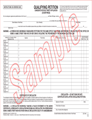 Michigan Countywide Qualifying Petition