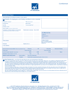 AXA PPP Healthcare Enrolment Form