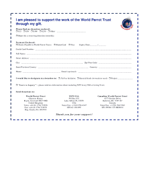 World Parrot Trust Donation Form