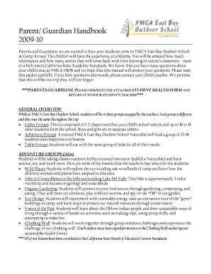 YMCA East Bay Outdoor School Parent Handbook