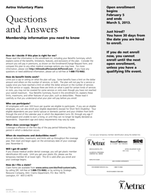 Aetna Voluntary Plans Enrollment Form