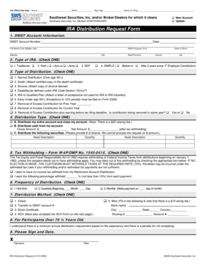 IRA Distribution Request Form