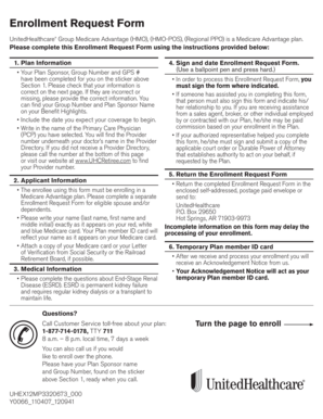 UnitedHealthcare Medicare Advantage Enrollment Request Form