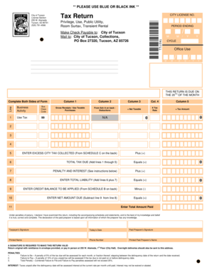 City of Tucson Tax Return