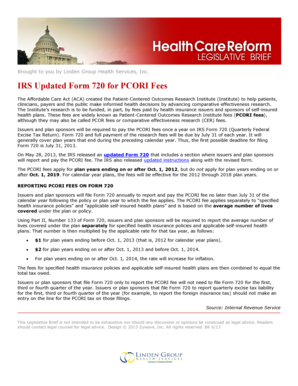 IRS Form 720 for PCORI Fees