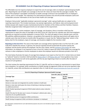 IRS Form W-2 Health Coverage Reporting