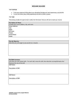 Resume Builder Form