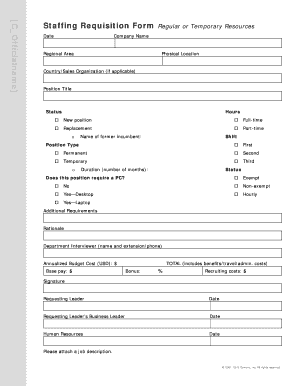 Staffing Requisition Form
