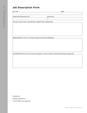 Job Description Form