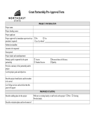 Grant Partnership Pre-Approval Form