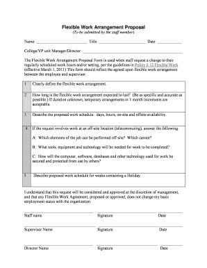 Flexible Work Arrangement Proposal Form