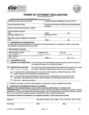 California Power of Attorney Declaration