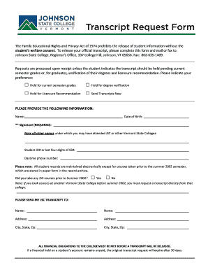 Transcript Request Form