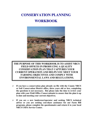 USDA NRCS Conservation Planning Workbook