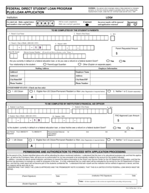 Federal Direct Student Loan Program Application
