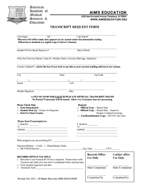 Transcript Request Form