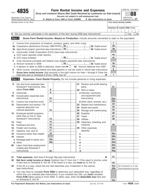 IRS Form 4835 Rental Income and Expenses